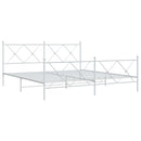vidaXL fehér fém ágykeret fej- és lábtámlával 183 x 213 cm
