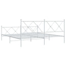 vidaXL fehér fém ágykeret fej- és lábtámlával 183 x 213 cm
