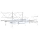vidaXL fehér fém ágykeret fej- és lábtámlával 193 x 203 cm