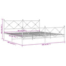 vidaXL fehér fém ágykeret fej- és lábtámlával 200x200 cm