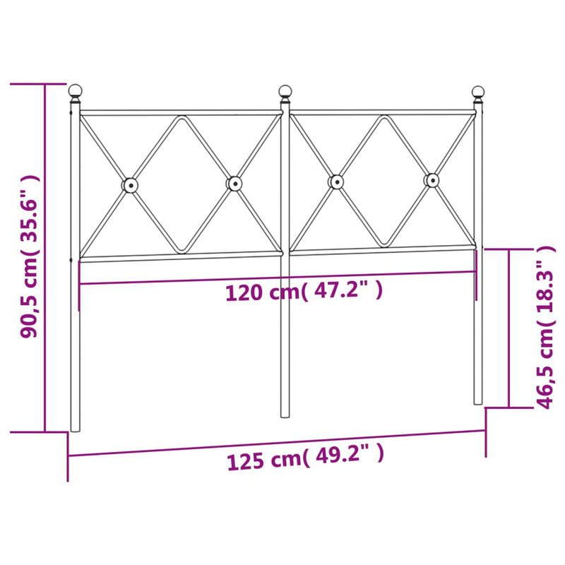 vidaXL fehér fém fejtámla 120 cm