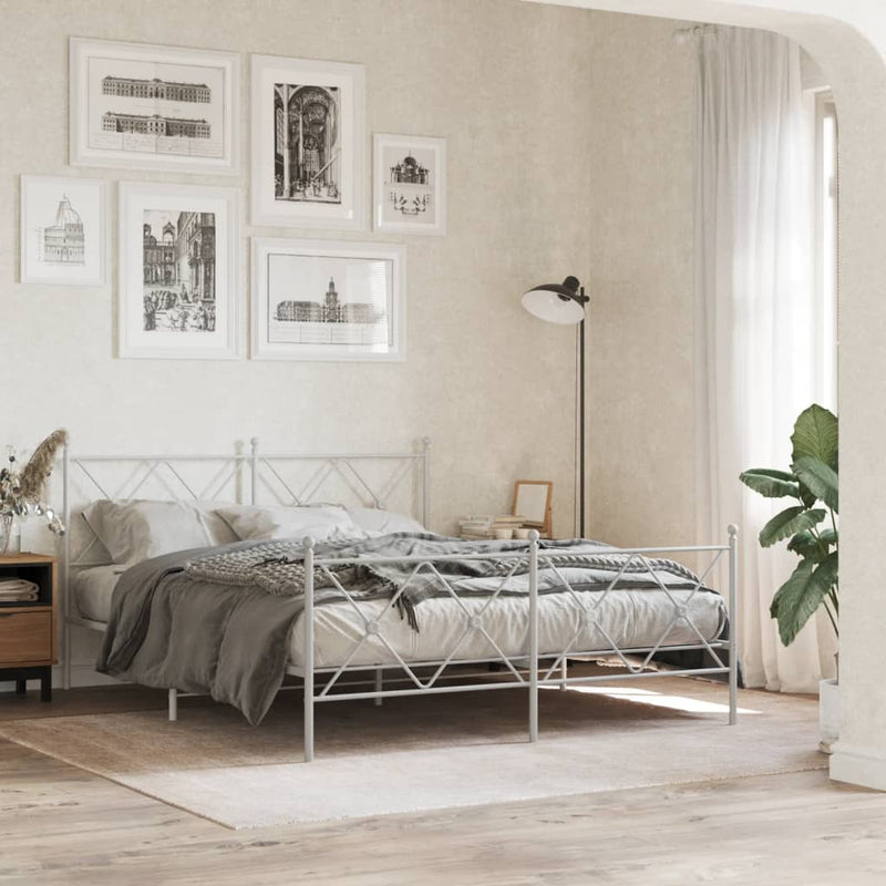 vidaXL fehér fém fejtámla 150 cm