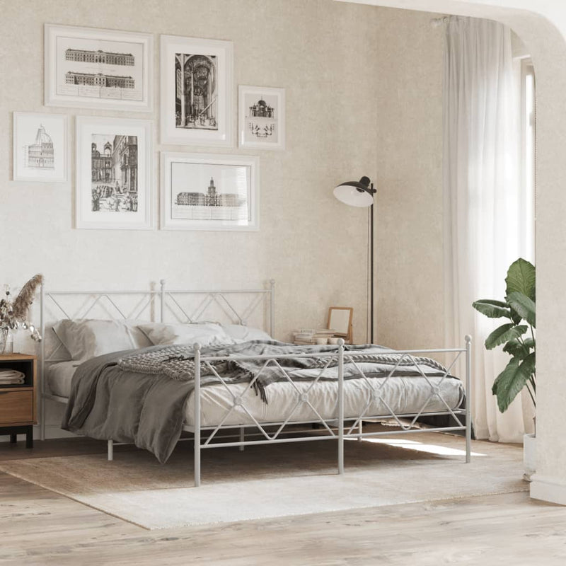 vidaXL fehér fém fejtámla 160 cm