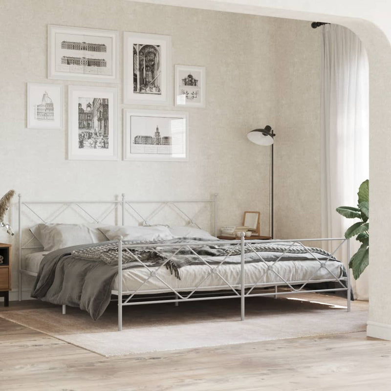 vidaXL fehér fém fejtámla 200 cm