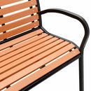 vidaXL barna fa és porszórt acél kerti pad 231 cm