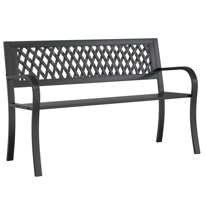 vidaXL fekete acél kerti pad 120 cm