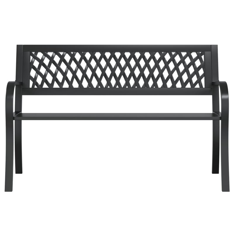 vidaXL fekete acél kerti pad 120 cm