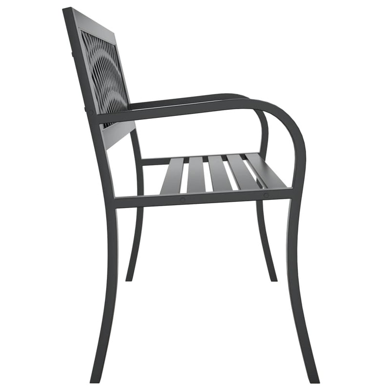 vidaXL fekete acél kerti pad 120 cm
