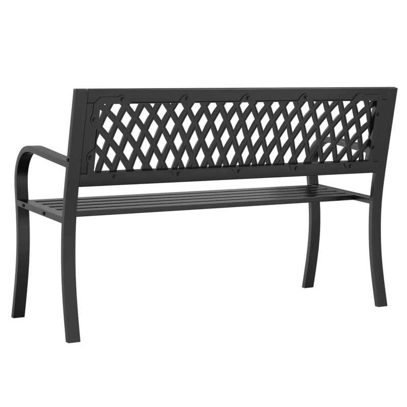 vidaXL fekete acél kerti pad 120 cm
