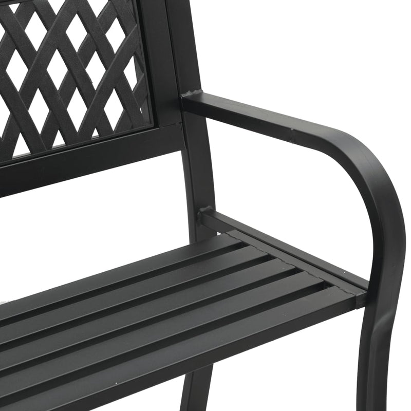 vidaXL fekete acél kerti pad 120 cm