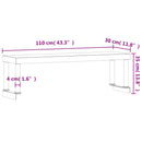 vidaXL rozsdamentes acél munkaasztal feletti polc 110 x 30 x 35 cm