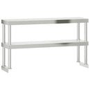 vidaXL 2 szintes rozsdamentes acél munkaasztal felső polc 110x30x65 cm