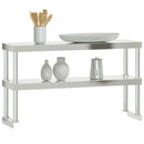 vidaXL 2 szintes rozsdamentes acél munkaasztal felső polc 110x30x65 cm
