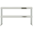 vidaXL 2 szintes rozsdamentes acél munkaasztal felső polc 110x30x65 cm