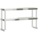 vidaXL 2 szintes rozsdamentes acél munkaasztal felső polc 110x30x65 cm