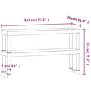 vidaXL 2 szintes rozsdamentes acél munkaasztal felső polc 110x30x65 cm