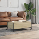 vidaXL sonoma tölgy szerelt fa dohányzóasztal kerekekkel 91x55x34cm