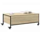 vidaXL sonoma tölgy szerelt fa dohányzóasztal kerekekkel 91x55x34cm