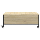 vidaXL sonoma tölgy szerelt fa dohányzóasztal kerekekkel 91x55x34cm