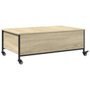 vidaXL sonoma tölgy szerelt fa dohányzóasztal kerekekkel 91x55x34cm