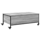 vidaXL szürke sonoma szerelt fa dohányzóasztal kerekekkel 91x55x34 cm