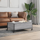 vidaXL szürke sonoma szerelt fa dohányzóasztal kerekekkel 91x55x34 cm
