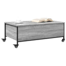 vidaXL szürke sonoma szerelt fa dohányzóasztal kerekekkel 91x55x34 cm