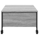 vidaXL szürke sonoma szerelt fa dohányzóasztal kerekekkel 91x55x34 cm