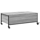 vidaXL szürke sonoma szerelt fa dohányzóasztal kerekekkel 91x55x34 cm