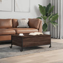 vidaXL barna tölgy szerelt fa dohányzóasztal kerekekkel 91x55x34 cm