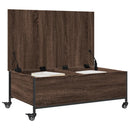 vidaXL barna tölgy szerelt fa dohányzóasztal kerekekkel 91x55x34 cm