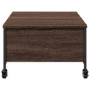 vidaXL barna tölgy szerelt fa dohányzóasztal kerekekkel 91x55x34 cm