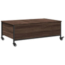 vidaXL barna tölgy szerelt fa dohányzóasztal kerekekkel 91x55x34 cm