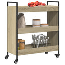vidaXL sonoma tölgy színű szerelt fa zsúrkocsi 70 x 30 x 82 cm