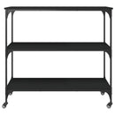 vidaXL fekete szerelt fa konyhai kocsi 102 x 50 x 95 cm