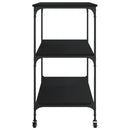 vidaXL fekete szerelt fa konyhai kocsi 102 x 50 x 95 cm