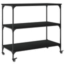 vidaXL fekete szerelt fa konyhai kocsi 102 x 50 x 95 cm