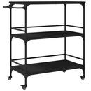 vidaXL fekete szerelt fa zsúrkocsi 100,5 x 50 x 105 cm