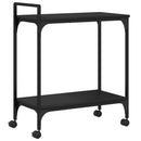 vidaXL fekete szerelt fa zsúrkocsi 60,5 x 31 x 72,5 cm