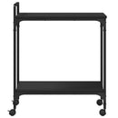 vidaXL fekete szerelt fa zsúrkocsi 60,5 x 31 x 72,5 cm
