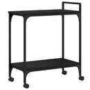 vidaXL fekete szerelt fa zsúrkocsi 60,5 x 31 x 72,5 cm
