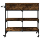 vidaXL füstös tölgy színű szerelt fa zsúrkocsi 105 x 42 x 95 cm