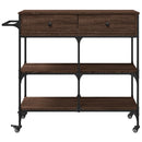 vidaXL barna tölgyszínű szerelt fa konyhai kocsi 105 x 42 x 95 cm