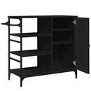 vidaXL fekete szerelt fa zsúrkocsi 87,5 x 38,5 x 84,5 cm