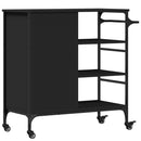 vidaXL fekete szerelt fa zsúrkocsi 87,5 x 38,5 x 84,5 cm