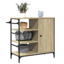 vidaXL sonoma tölgy színű szerelt fa zsúrkocsi 87,5 x 38,5 x 84,5 cm