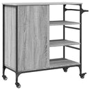 vidaXL szürke sonoma színű szerelt fa zsúrkocsi 87,5 x 38,5 x 84,5 cm