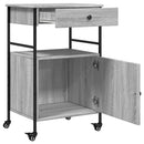 vidaXL szürke sonoma színű szerelt fa zsúrkocsi 56 x 43 x 89,5 cm