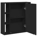 vidaXL fekete szerelt fa fürdőszobai tükör 60 x 16 x 60 cm