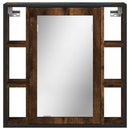 vidaXL füstölt tölgy szerelt fa tükrös fürdőszobaszekrény 60x16x60 cm